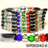 36inch Multi-Colored Glass ,Alloy,Magnetic Wrap Bracelet Necklace All in One Set